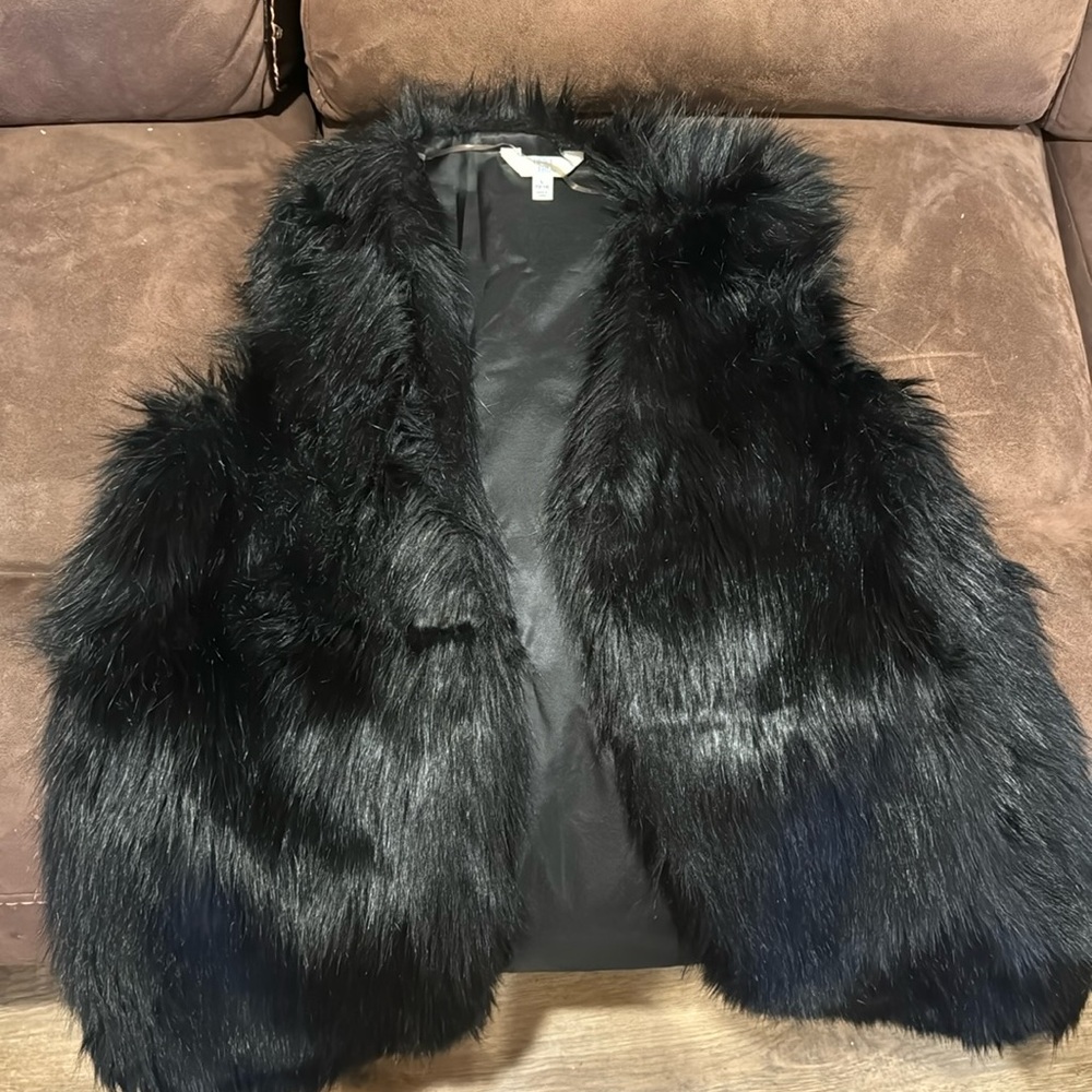 Black Faux Fur Vest
